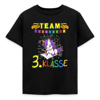 Team 3. Klasse Grundschule Drittklässler Schule - Kinder T-Shirt - Schwarz - Vorne - AI Model Kid Female (0cm)