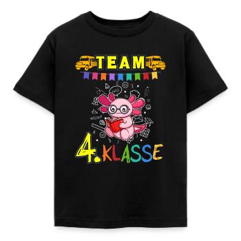 Team 4. Klasse Grundschule Viertklässler Schule - Kinder T-Shirt - Schwarz - Vorne - AI Model Kid Female (0cm)