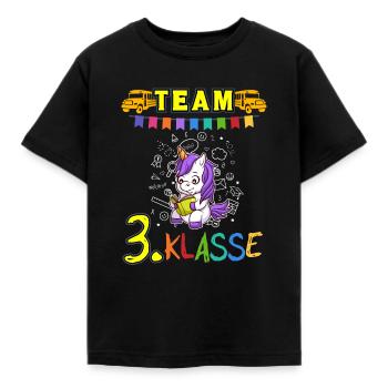 Team 3. Klasse Grundschule Drittklässler Schule - Kinder T-Shirt - Schwarz - Vorne - AI Model Kid Female (0cm)