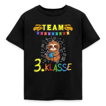 Team 3. Klasse Grundschule Drittklässler Schule - Kinder T-Shirt - Schwarz - Vorne - AI Model Kid Female (0cm)