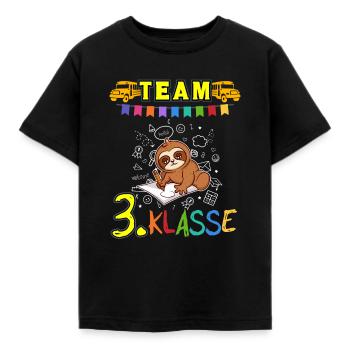 Team 3. Klasse Grundschule Drittklässler Schule - Kinder T-Shirt - Schwarz - Vorne - AI Model Kid Female (0cm)