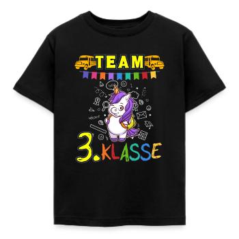Team 3. Klasse Grundschule Drittklässler Schule - Kinder T-Shirt - Schwarz - Vorne - AI Model Kid Female (0cm)