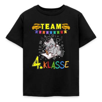 Team 4. Klasse Grundschule Viertklässler Schule - Kinder T-Shirt - Schwarz - Vorne - AI Model Kid Female (0cm)