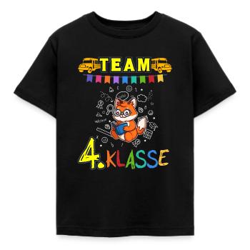 Team 4. Klasse Grundschule Viertklässler Schule - Kinder T-Shirt - Schwarz - Vorne - AI Model Kid Female (0cm)