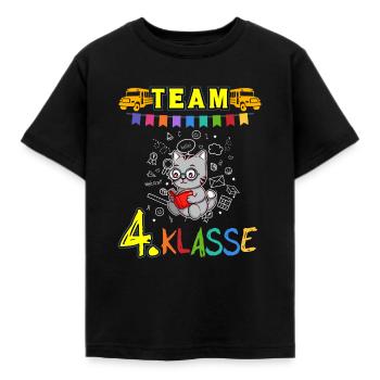 Team 4. Klasse Grundschule Viertklässler Schule - Kinder T-Shirt - Schwarz - Vorne - AI Model Kid Female (0cm)