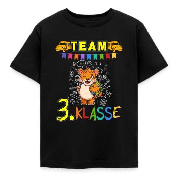 Team 3. Klasse Grundschule Drittklässler Schule - Kinder T-Shirt - Schwarz - Vorne - AI Model Kid Female (0cm)