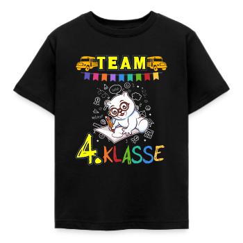 Team 4. Klasse Grundschule Viertklässler Schule - Kinder T-Shirt - Schwarz - Vorne - AI Model Kid Female (0cm)