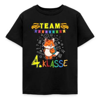 Team 4. Klasse Grundschule Viertklässler Schule - Kinder T-Shirt - Schwarz - Vorne - AI Model Kid Female (0cm)