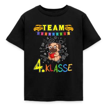 Team 4. Klasse Grundschule Viertklässler Schule - Kinder T-Shirt - Schwarz - Vorne - AI Model Kid Female (0cm)