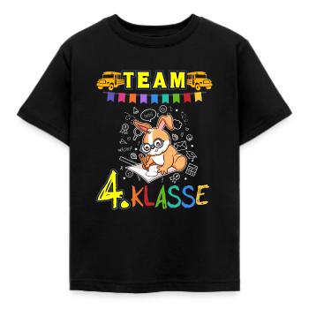 Team 4. Klasse Grundschule Viertklässler Schule - Kinder T-Shirt - Schwarz - Vorne - AI Model Kid Female (0cm)
