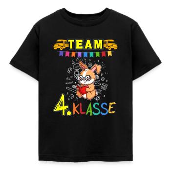 Team 4. Klasse Grundschule Viertklässler Schule - Kinder T-Shirt - Schwarz - Vorne - AI Model Kid Female (0cm)