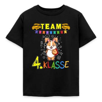 Team 4. Klasse Grundschule Viertklässler Schule - Kinder T-Shirt - Schwarz - Vorne - AI Model Kid Female (0cm)