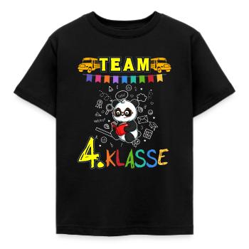 Team 4. Klasse Grundschule Viertklässler Schule - Kinder T-Shirt - Schwarz - Vorne - AI Model Kid Female (0cm)
