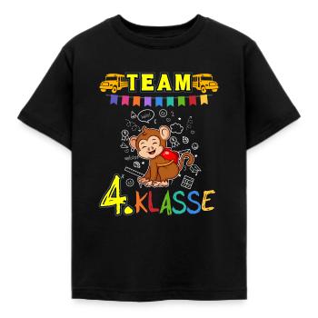 Team 4. Klasse Grundschule Viertklässler Schule - Kinder T-Shirt - Schwarz - Vorne - AI Model Kid Female (0cm)