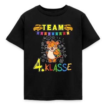 Team 4. Klasse Grundschule Viertklässler Schule - Kinder T-Shirt - Schwarz - Vorne - AI Model Kid Female (0cm)