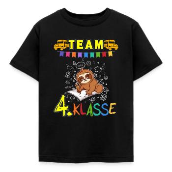 Team 4. Klasse Grundschule Viertklässler Schule - Kinder T-Shirt - Schwarz - Vorne - AI Model Kid Female (0cm)
