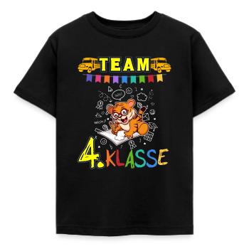 Team 4. Klasse Grundschule Viertklässler Schule - Kinder T-Shirt - Schwarz - Vorne - AI Model Kid Female (0cm)