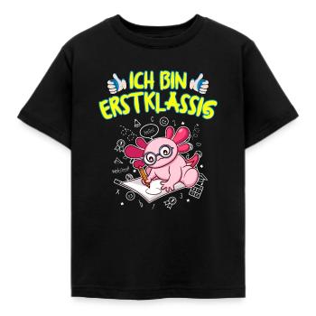 Ich Bin Erstklassig Einschulung Grundschule - Kinder T-Shirt - Schwarz - Vorne - AI Model Kid Female (0cm)