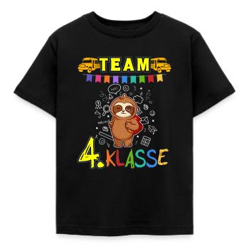 Team 4. Klasse Grundschule Viertklässler Schule - Kinder T-Shirt - Schwarz - Vorne - AI Model Kid Female (0cm)