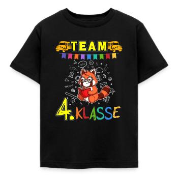 Team 4. Klasse Grundschule Viertklässler Schule - Kinder T-Shirt - Schwarz - Vorne - AI Model Kid Female (0cm)
