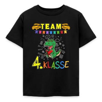Team 4. Klasse Grundschule Viertklässler Schule - Kinder T-Shirt - Schwarz - Vorne - AI Model Kid Female (0cm)