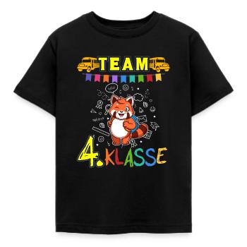 Team 4. Klasse Grundschule Viertklässler Schule - Kinder T-Shirt - Schwarz - Vorne - AI Model Kid Female (0cm)