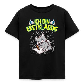 Ich Bin Erstklassig Einschulung Grundschule - Kinder T-Shirt - Schwarz - Vorne - AI Model Kid Female (0cm)