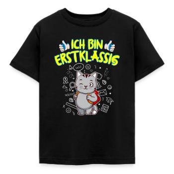 Ich Bin Erstklassig Einschulung Grundschule - Kinder T-Shirt - Schwarz - Vorne - AI Model Kid Female (0cm)
