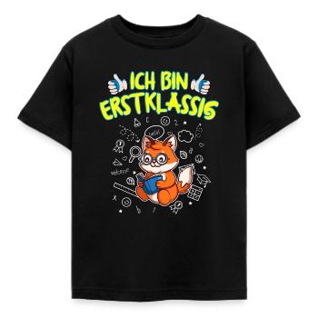 Ich Bin Erstklassig Einschulung Grundschule - Kinder T-Shirt - Schwarz - Vorne - AI Model Kid Female (0cm)