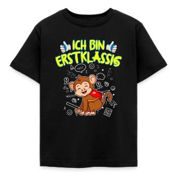 Ich Bin Erstklassig Einschulung Grundschule - Kinder T-Shirt - Schwarz - Vorne - AI Model Kid Female (0cm)