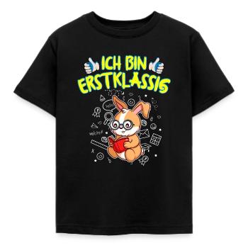 Ich Bin Erstklassig Einschulung Grundschule - Kinder T-Shirt - Schwarz - Vorne - AI Model Kid Female (0cm)