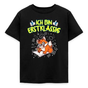Ich Bin Erstklassig Einschulung Grundschule - Kinder T-Shirt - Schwarz - Vorne - AI Model Kid Female (0cm)