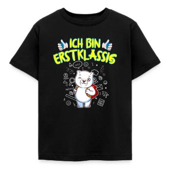 Ich Bin Erstklassig Einschulung Grundschule - Kinder T-Shirt - Schwarz - Vorne - AI Model Kid Female (0cm)