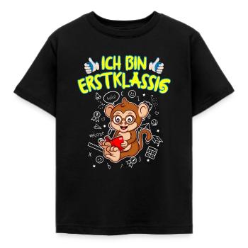 Ich Bin Erstklassig Einschulung Grundschule - Kinder T-Shirt - Schwarz - Vorne - AI Model Kid Female (0cm)