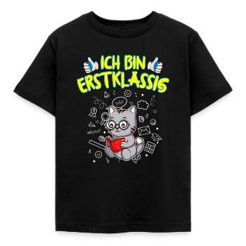 Ich Bin Erstklassig Einschulung Grundschule - Kinder T-Shirt - Schwarz - Vorne - AI Model Kid Female (0cm)