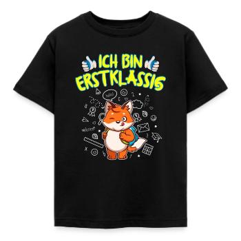 Ich Bin Erstklassig Einschulung Grundschule - Kinder T-Shirt - Schwarz - Vorne - AI Model Kid Female (0cm)