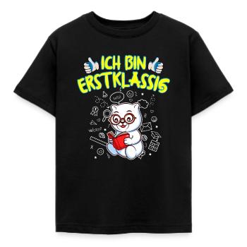 Ich Bin Erstklassig Einschulung Grundschule - Kinder T-Shirt - Schwarz - Vorne - AI Model Kid Female (0cm)
