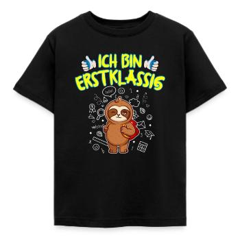 Ich Bin Erstklassig Einschulung Grundschule - Kinder T-Shirt - Schwarz - Vorne - AI Model Kid Female (0cm)