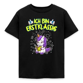 Ich Bin Erstklassig Einschulung Grundschule - Kinder T-Shirt - Schwarz - Vorne - AI Model Kid Female (0cm)