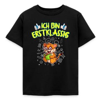 Ich Bin Erstklassig Einschulung Grundschule - Kinder T-Shirt - Schwarz - Vorne - AI Model Kid Female (0cm)