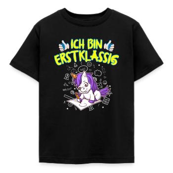 Ich Bin Erstklassig Einschulung Grundschule - Kinder T-Shirt - Schwarz - Vorne - AI Model Kid Female (0cm)