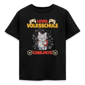 Level Volksschule Complete Gaming Gamer 5. Klasse - Kinder T-Shirt - Schwarz - Vorne - AI Model Kid Female (0cm)