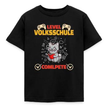 Level Volksschule Complete Gaming Gamer 5. Klasse - Kinder T-Shirt - Schwarz - Vorne - AI Model Kid Female (0cm)