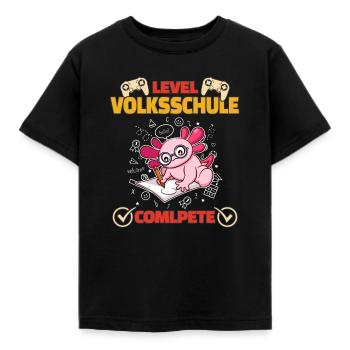 Level Volksschule Complete Gaming Gamer 5. Klasse - Kinder T-Shirt - Schwarz - Vorne - AI Model Kid Female (0cm)