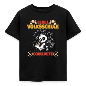 Level Volksschule Complete Gaming Gamer 5. Klasse - Kinder T-Shirt - Schwarz - Vorne - AI Model Kid Female (0cm)