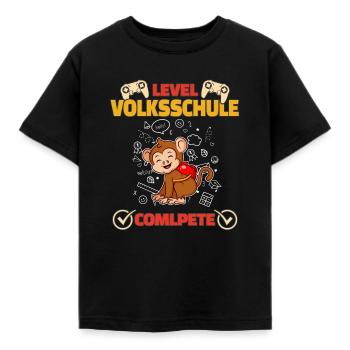 Level Volksschule Complete Gaming Gamer 5. Klasse - Kinder T-Shirt - Schwarz - Vorne - AI Model Kid Female (0cm)