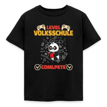 Level Volksschule Complete Gaming Gamer 5. Klasse - Kinder T-Shirt - Schwarz - Vorne - AI Model Kid Female (0cm)