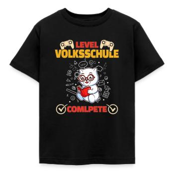 Level Volksschule Complete Gaming Gamer 5. Klasse - Kinder T-Shirt - Schwarz - Vorne - AI Model Kid Female (0cm)