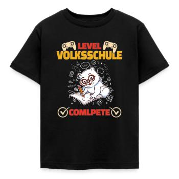 Level Volksschule Complete Gaming Gamer 5. Klasse - Kinder T-Shirt - Schwarz - Vorne - AI Model Kid Female (0cm)
