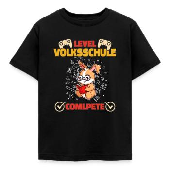 Level Volksschule Complete Gaming Gamer 5. Klasse - Kinder T-Shirt - Schwarz - Vorne - AI Model Kid Female (0cm)